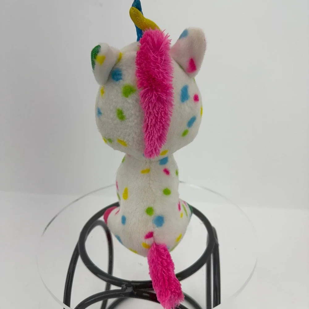 Ty Bennie Boss HARMONIE Unicorn Plush toy‎ 6 Inch White Multi & Glitter Eyes